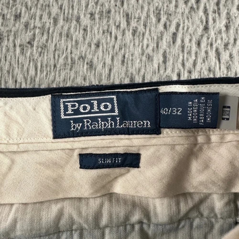 Polo Ralph Lauren Pants Mens 40x32 Slim‎ Fit Navy Corduroy Straight Leg Chino